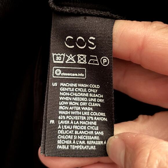 COS Wrap Dress Elegant Minimalist Design Black Size Medium - Picture 7 of 8